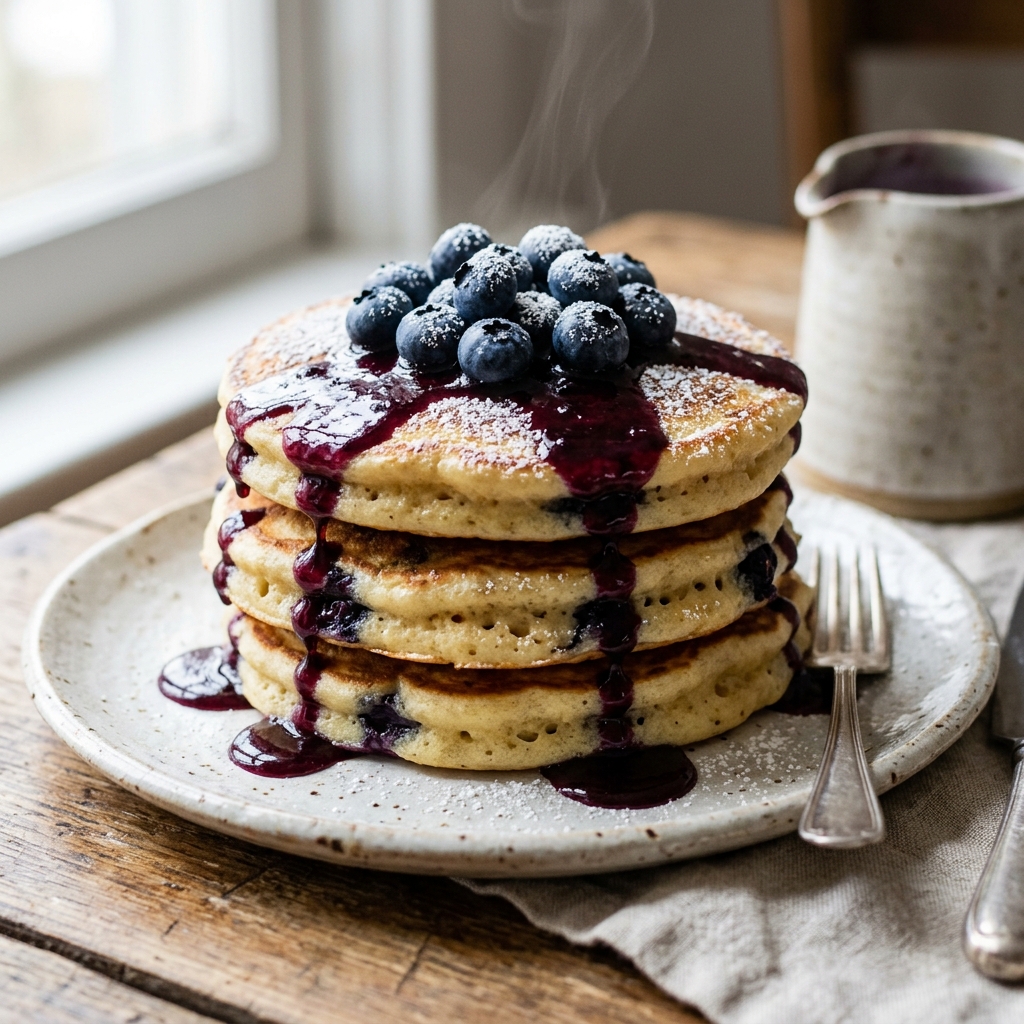 Gourmet Blueberry Pancake Stack