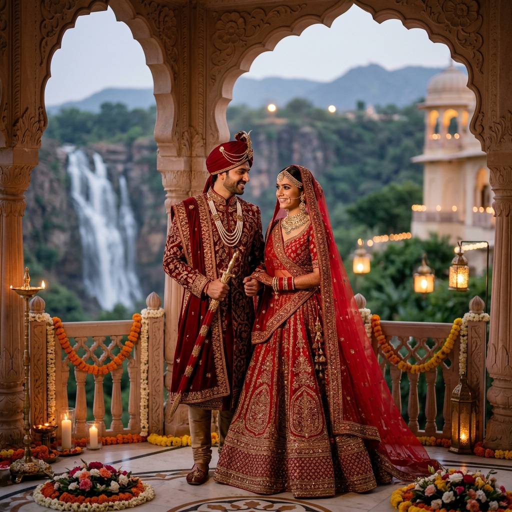 Cinematic Indian Wedding Couple Portrait