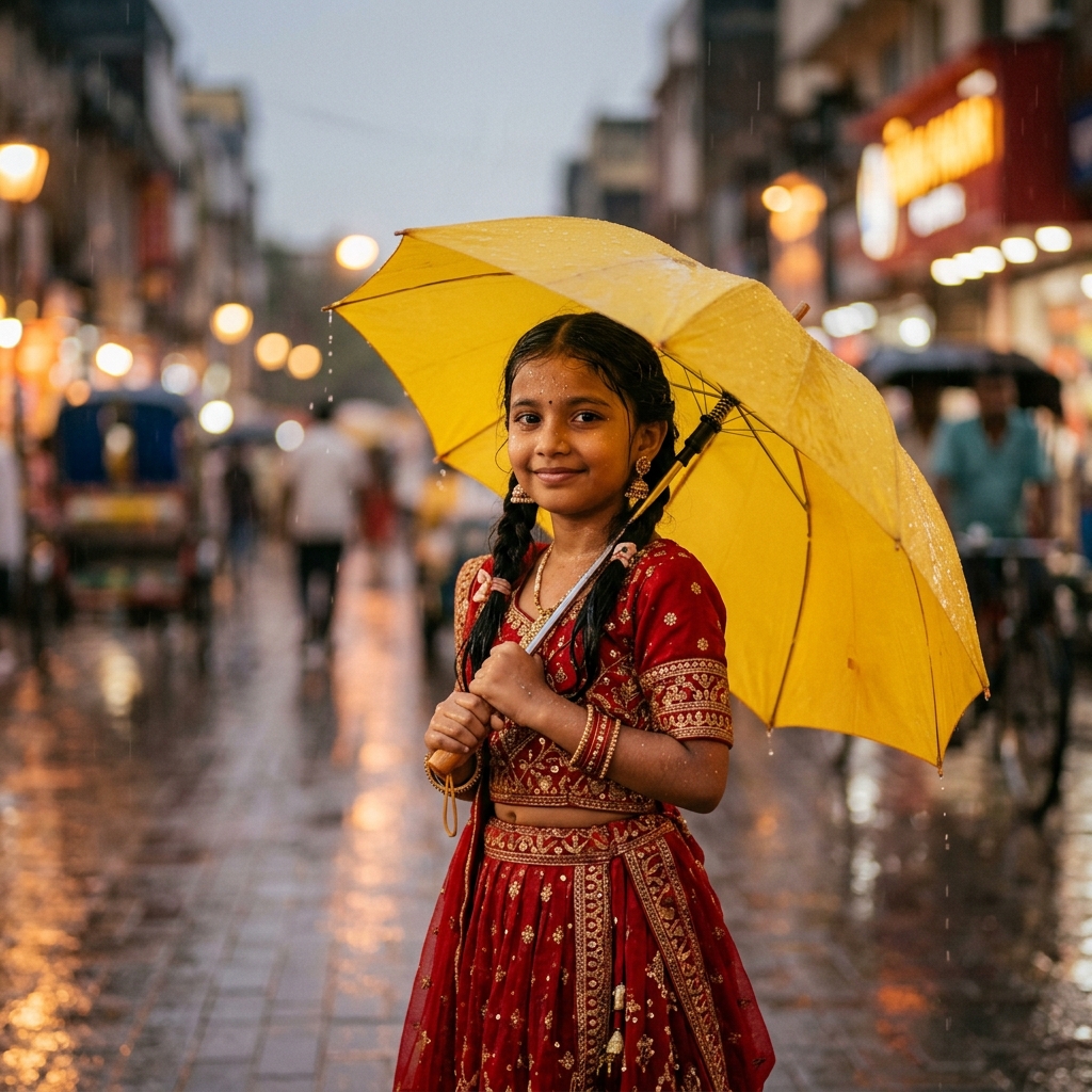 Yellow Umbrella Girl - Rainy Season Edition